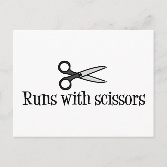Runs With Scissors Postcard (Front)