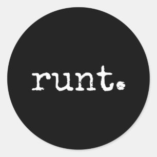 Runt Scrawny Funny Bachelor Party Forfeit Classic Round Sticker