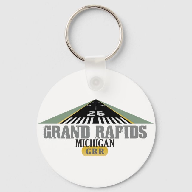 Runway 26 - Grand Rapids Michigan GRR Keychain (Front)