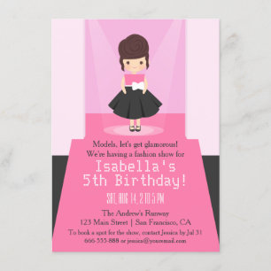 Runway Fashion Show Birthday Party Invitations