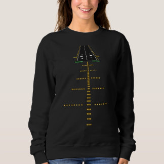 Runway Night View Aviation Airport Lights Sweatshirt