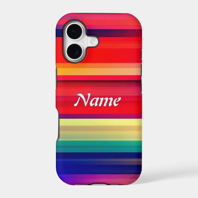 Runway Rainbow Personalize Name or Initials Iphone Case (Back)