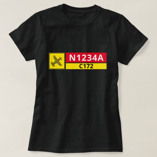 Runway Sign Add an Aircraft Number T-Shirt (Design Front)