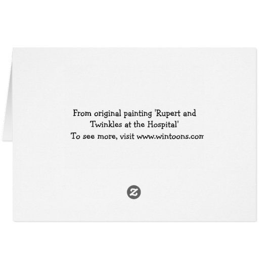 Rupert and Twinkles at the Hospital - Card (Back Horizontal)