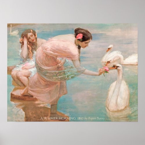 Rupert Bunny Summer morning 1897 Women with swans Poster