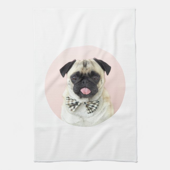 Rupert The Pug Tea Towel (Vertical)