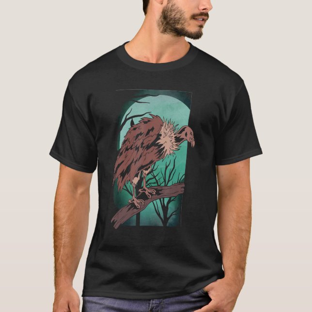 Ruppels Griffon Scavenger Bird Full Moon Moonlight T-Shirt (Front)