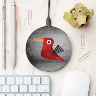 Rupydetequila handpainted bird wireless charger