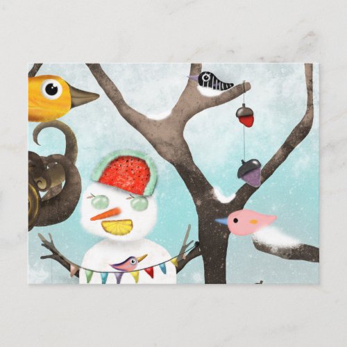 Rupydetequila Winter Snowman Postcard