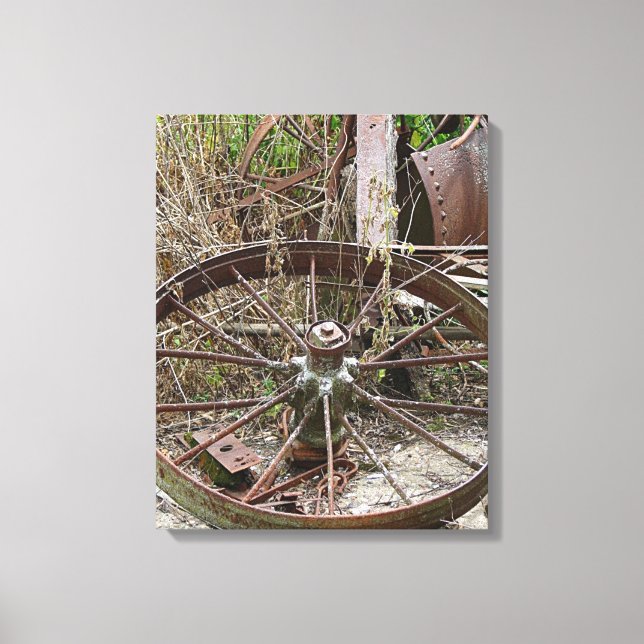 Rural Abandoned Metal Items Canvas Print (Front)