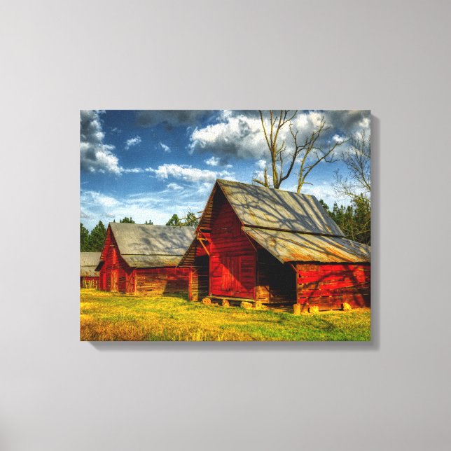 Rural America Red Barn Canvas Print (Front)
