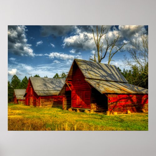 Rural America Red Barn  Poster