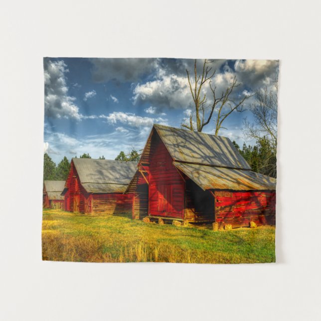 Rural America Red Barn  Tapestry (Front (Horizontal))