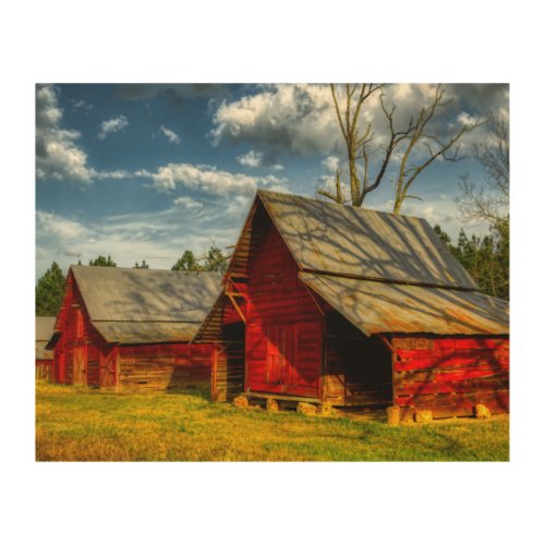 Rural America Red Barn  Wood Wall Art