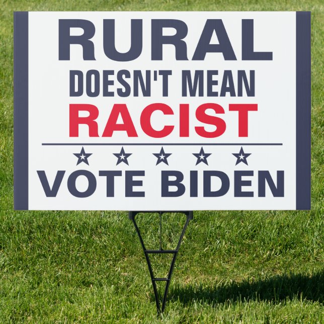 Rural Anti-Racism Vote Pro-Harris Walz Lawn Yard Sign (Insitu)