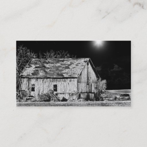 Customizable Rural Barn at night Business Cards