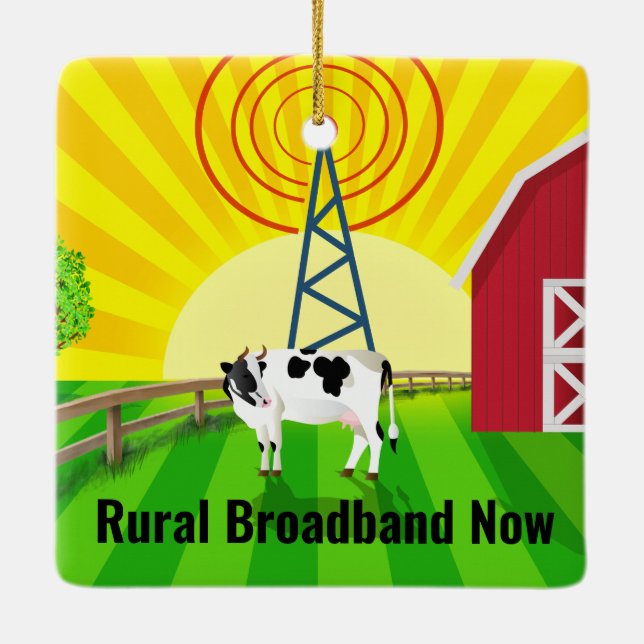 Rural Broadband Now Ceramic Ornament (Back)
