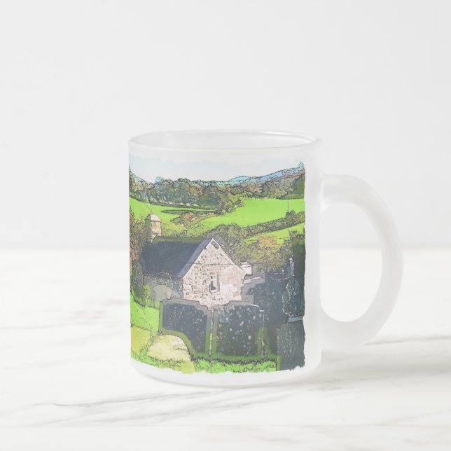 RURAL CHURCH FROSTED GLASS COFFEE MUG (Right)