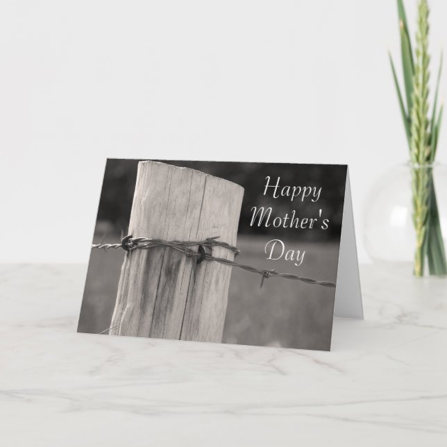 Rural Country Fence Post Happy Mother's Day Card (Front)
