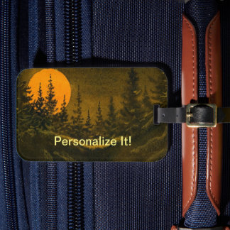 Rural country landscape luggage tag
