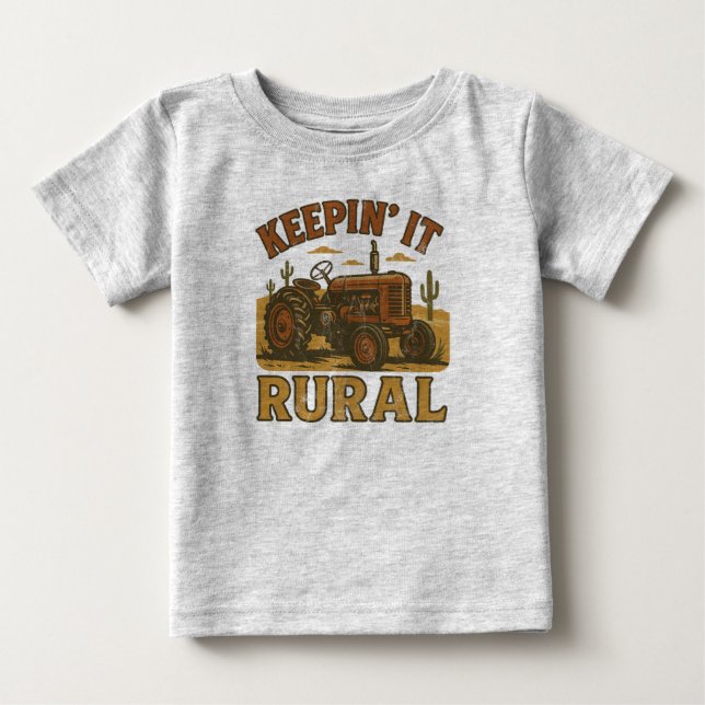 Rural Country Tractor Baby T-Shirt (Front)