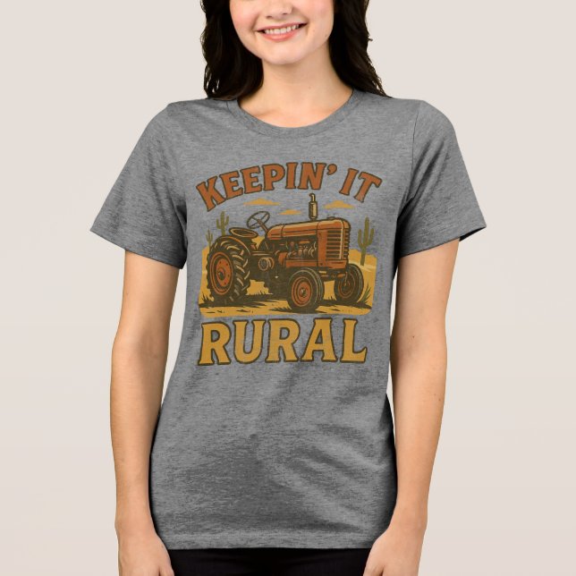 Rural Country Tractor Tri-Blend Shirt (Front)