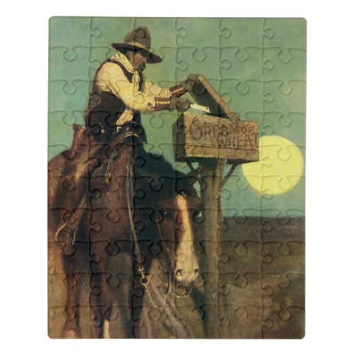 Rural Delivery Western Art by NC Wyeth Jigsaw Puzzle