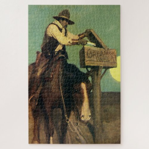 Rural Delivery Western Art by NC Wyeth Jigsaw Puzzle