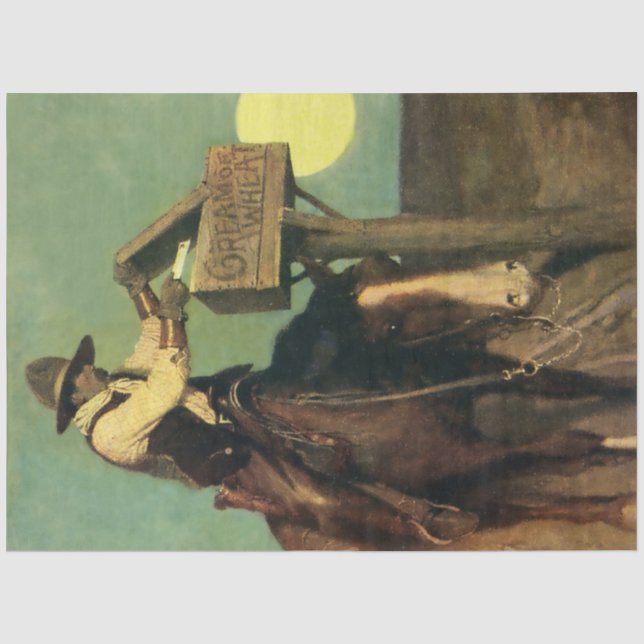 “Rural Delivery” Western Art by NC Wyeth Tissue Paper (Front)