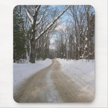 Rural Dirt Road Winter Photography Mouse Pad by pamdicar at Zazzle