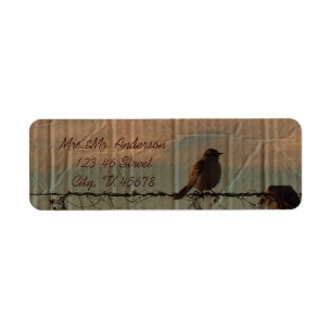 Rural Farm fence bird western barn wedding Label