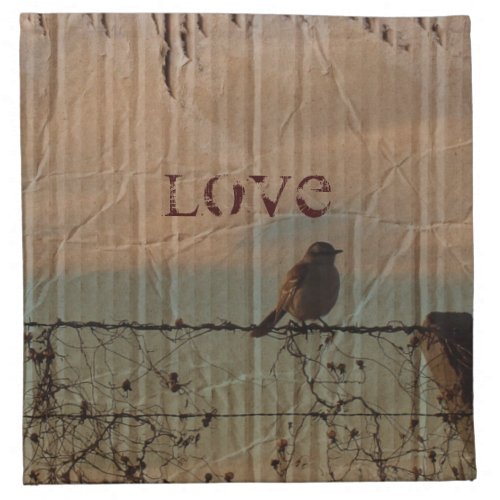 Rural Farm fence bird western barn wedding Napkin