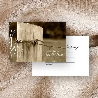 Rural Farm Fence Post Share a Memory Funeral Note Card