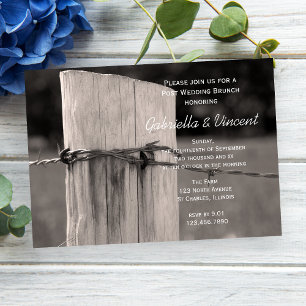 Rural Fence Post Country After Wedding Brunch Invitation