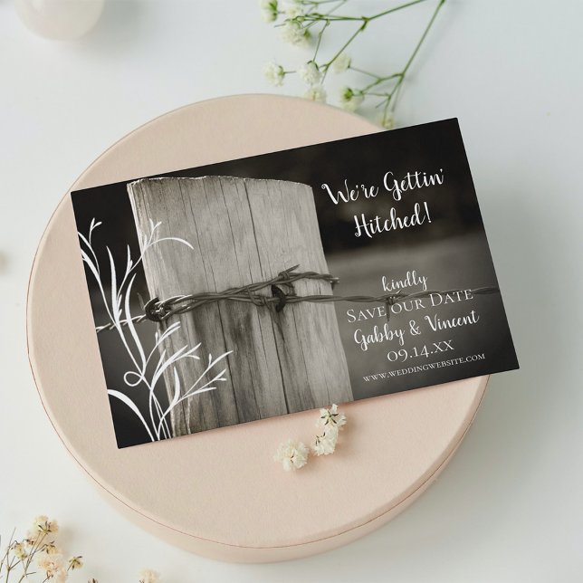 Rural Fence Post Country Farm Wedding Save The Date (Creator Uploaded)