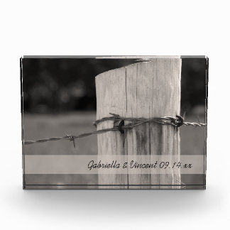 Rural Fence Post Country Ranch Wedding Keepsake Acrylic Award