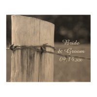 Rural Fence Post Country Ranch Wedding Keepsake