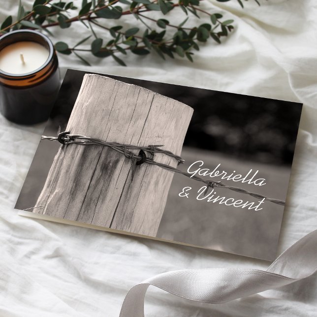 Rural Fence Post Country Wedding Flat Note Card (Creator Uploaded)