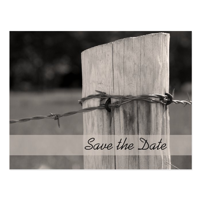 Rural Fence Post Country Wedding Save the Date Post Card