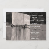 Rural Fence Post Couples Country Wedding Shower Invitation (Front)