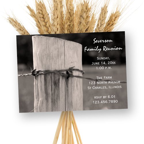 Fence Post Family Reunion Invitation