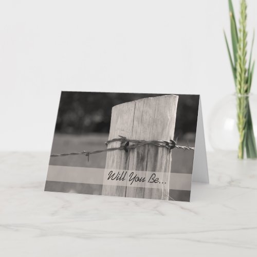 Rural Fence Post Will You Be My Groomsman Invite