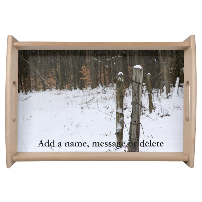 Rural Fence Posts Scene on Country Backroad Serving Tray (Front)