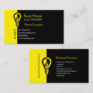 Rural house electricians business card