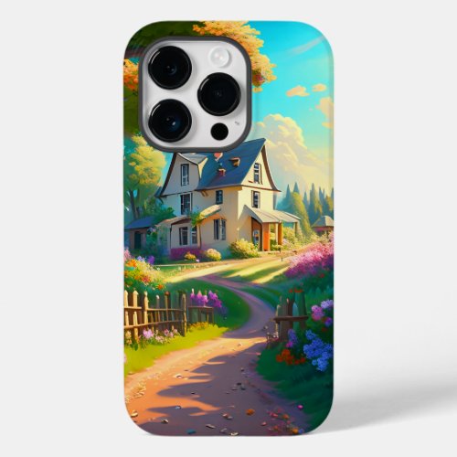 rural house with flowers garden  Case_Mate iPhone 14 pro case
