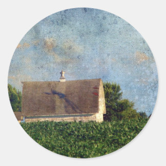 Rural Iowa Barn 4 Classic Round Sticker