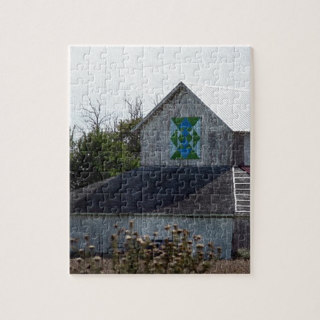 Rural Iowa Barn With A Quilt Jigsaw Puzzle (Vertical)