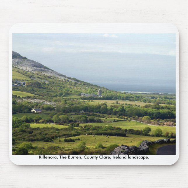 Rural Ireland landscape, The Burren, Co. Clare Mouse Pad (Front)