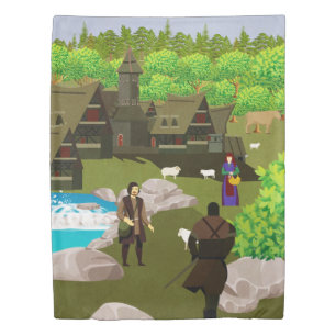 Rural landscape duvet cover