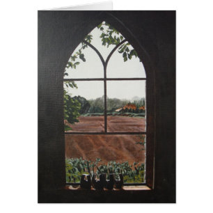 rural landscape view from church window cards